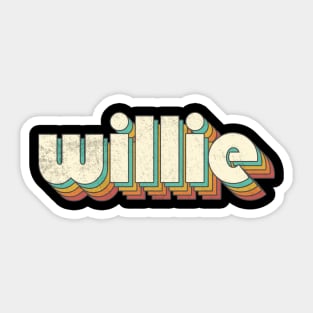 Retro Vintage Rainbow Willie Letters Distressed Style Sticker